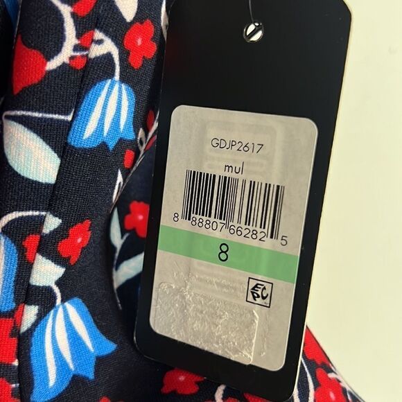 Guess Floral Print Sleeveless Mesh Neckline Dress - Picture 5 of 5